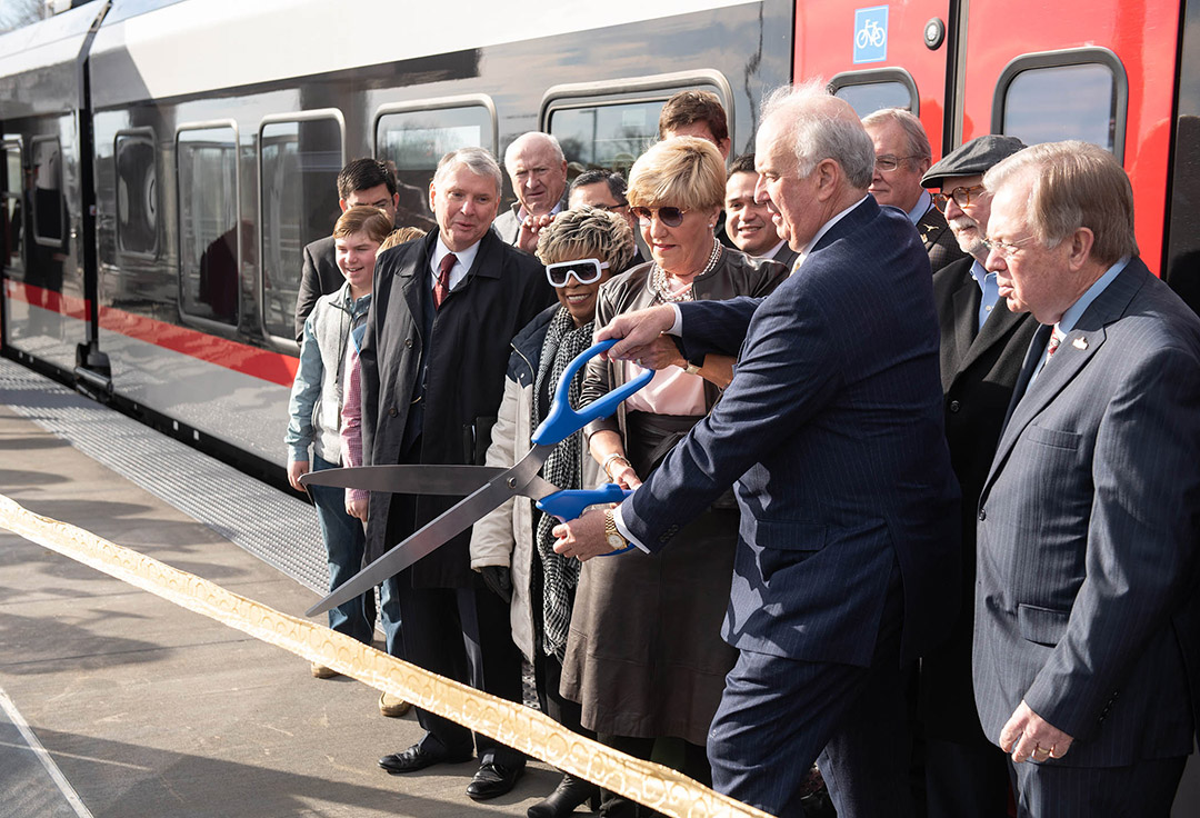 A group of Action Ambassadors at a ribbon cutting event